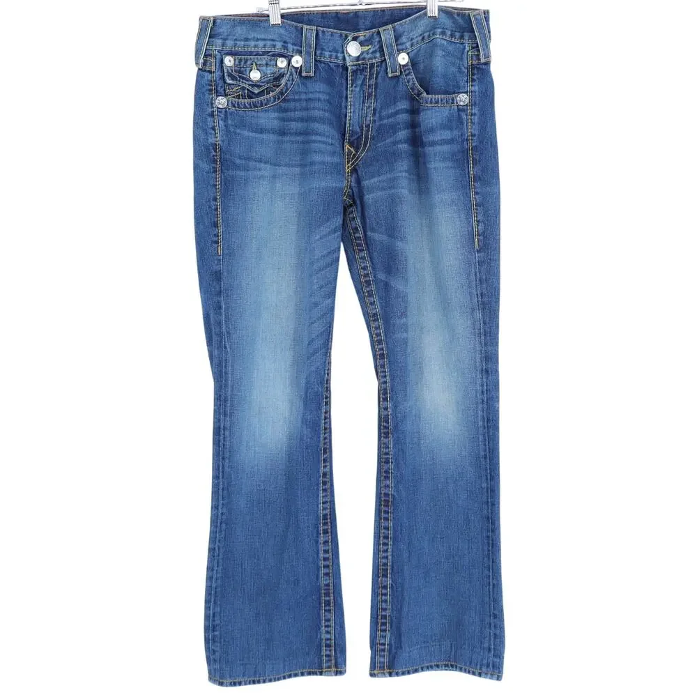 TRUE RELIGION Straight Leg Jeans Blue Vintage Y2k Medium Wash Men's 36